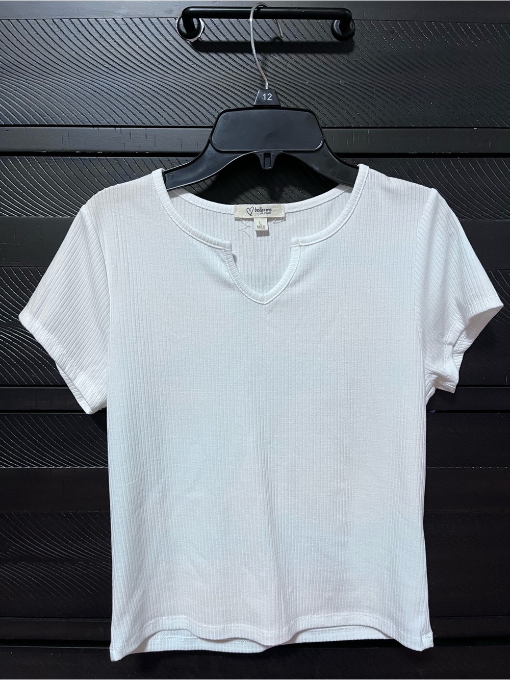 BRAND NEW Ladies White Ribbed Short-Sleeve Top